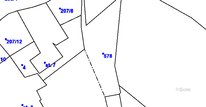Parcela st. 578 v KÚ Žebrákov u Světlé nad Sázavou, Katastrální mapa