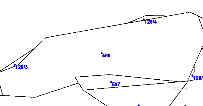Parcela st. 598 v KÚ Žebrákov u Světlé nad Sázavou, Katastrální mapa
