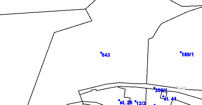 Parcela st. 643 v KÚ Žebrákov u Světlé nad Sázavou, Katastrální mapa