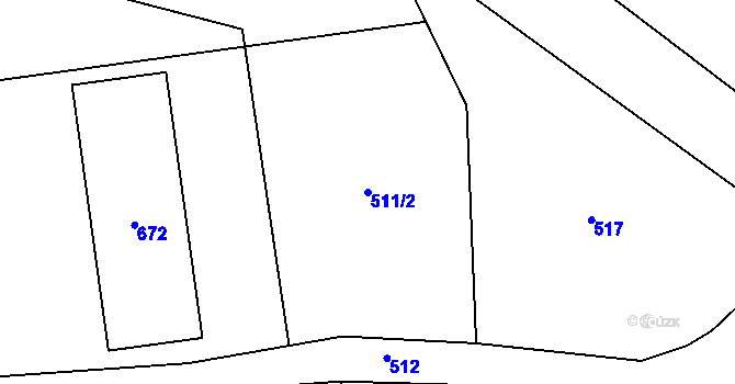 Parcela st. 511/2 v KÚ Žebrákov u Světlé nad Sázavou, Katastrální mapa