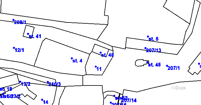 Parcela st. 48 v KÚ Žebrákov u Světlé nad Sázavou, Katastrální mapa