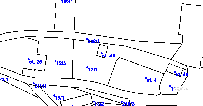 Parcela st. 41 v KÚ Žebrákov u Světlé nad Sázavou, Katastrální mapa
