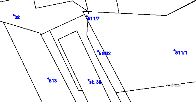 Parcela st. 514/2 v KÚ Žebrákov u Světlé nad Sázavou, Katastrální mapa