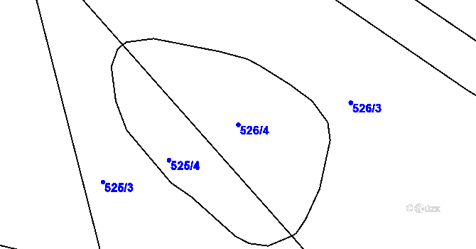 Parcela st. 526/4 v KÚ Žebrákov u Světlé nad Sázavou, Katastrální mapa