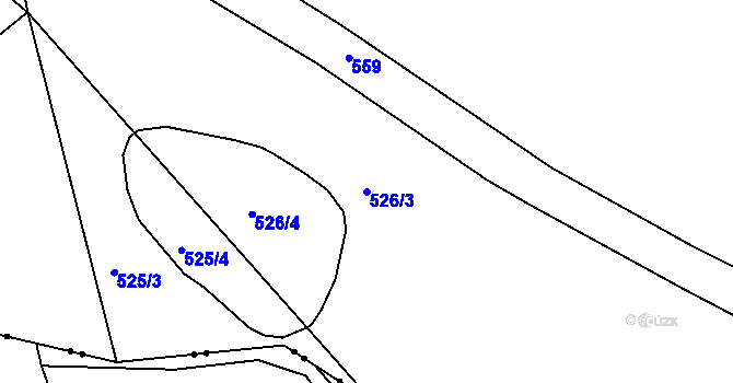 Parcela st. 526/3 v KÚ Žebrákov u Světlé nad Sázavou, Katastrální mapa