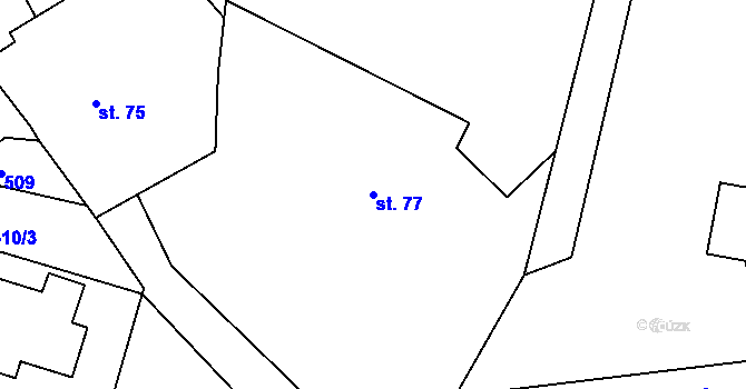 Parcela st. 77 v KÚ Světlá pod Ještědem, Katastrální mapa