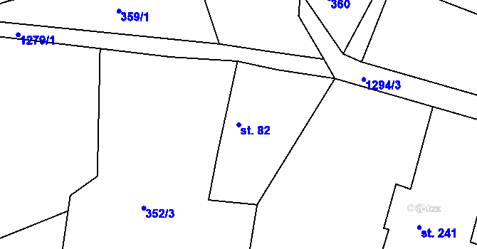 Parcela st. 82 v KÚ Světlá pod Ještědem, Katastrální mapa