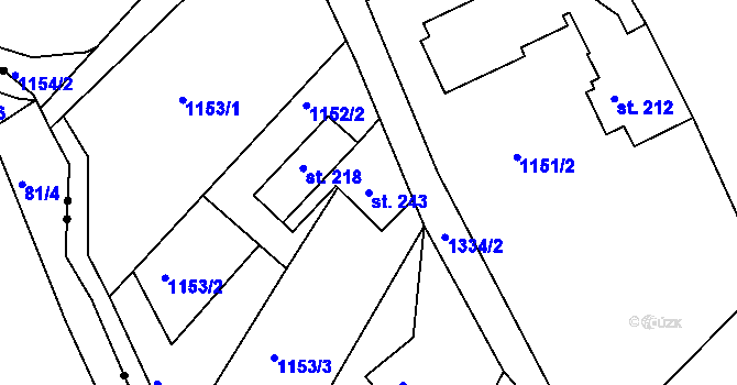 Parcela st. 243 v KÚ Světlá pod Ještědem, Katastrální mapa