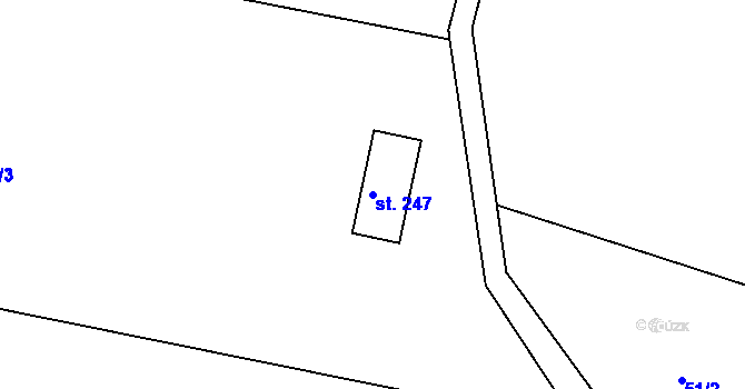 Parcela st. 247 v KÚ Světlá pod Ještědem, Katastrální mapa