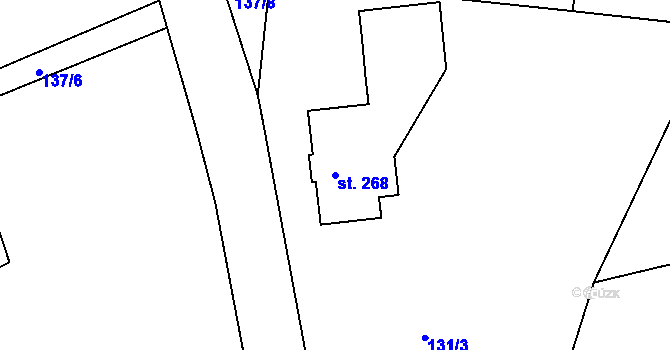 Parcela st. 268 v KÚ Světlá pod Ještědem, Katastrální mapa