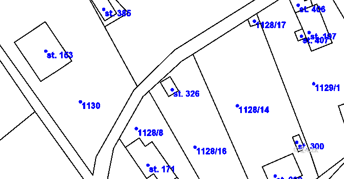 Parcela st. 326 v KÚ Světlá pod Ještědem, Katastrální mapa