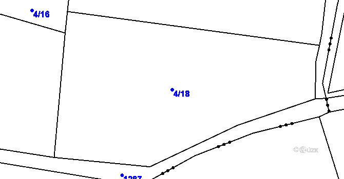 Parcela st. 4/18 v KÚ Světlá pod Ještědem, Katastrální mapa