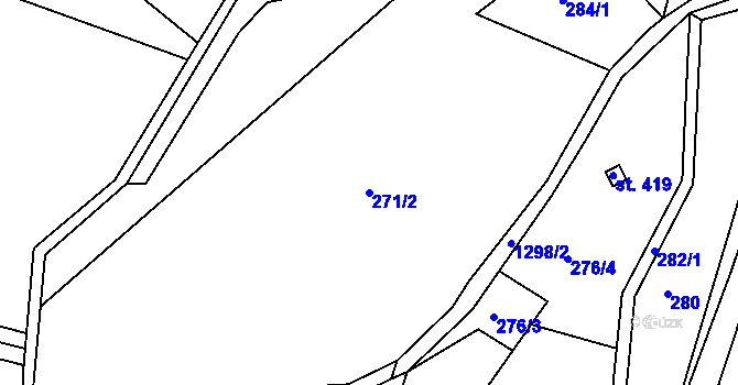 Parcela st. 271/2 v KÚ Světlá pod Ještědem, Katastrální mapa