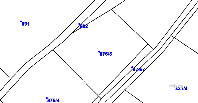 Parcela st. 876/5 v KÚ Světlá pod Ještědem, Katastrální mapa