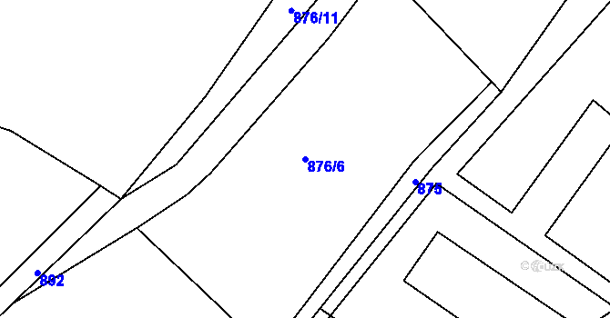 Parcela st. 876/6 v KÚ Světlá pod Ještědem, Katastrální mapa