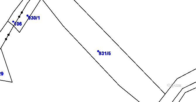 Parcela st. 931/5 v KÚ Světlá pod Ještědem, Katastrální mapa