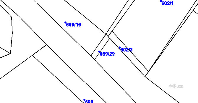 Parcela st. 669/29 v KÚ Světlá pod Ještědem, Katastrální mapa