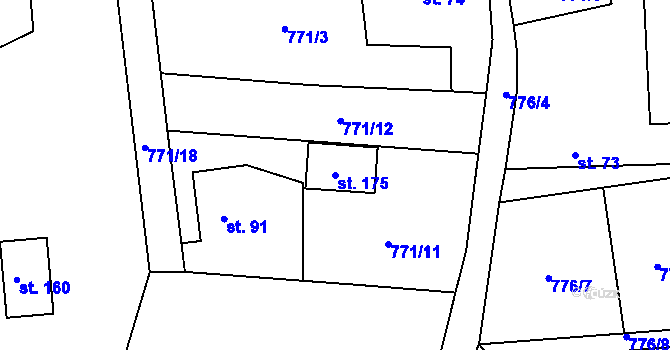 Parcela st. 175 v KÚ Světlice, Katastrální mapa