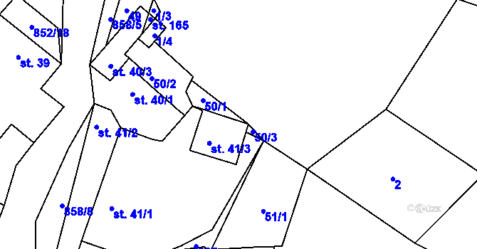 Parcela st. 41/4 v KÚ Světlice, Katastrální mapa