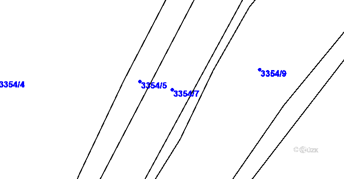 Parcela st. 3354/7 v KÚ Skubice, Katastrální mapa