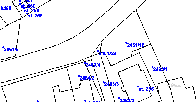 Parcela st. 2461/29 v KÚ Světlík, Katastrální mapa