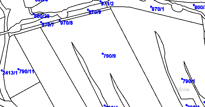 Parcela st. 790/9 v KÚ Světlík, Katastrální mapa