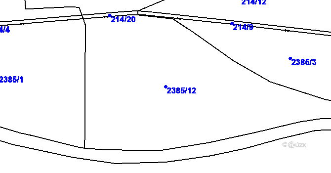 Parcela st. 2385/12 v KÚ Světlík, Katastrální mapa