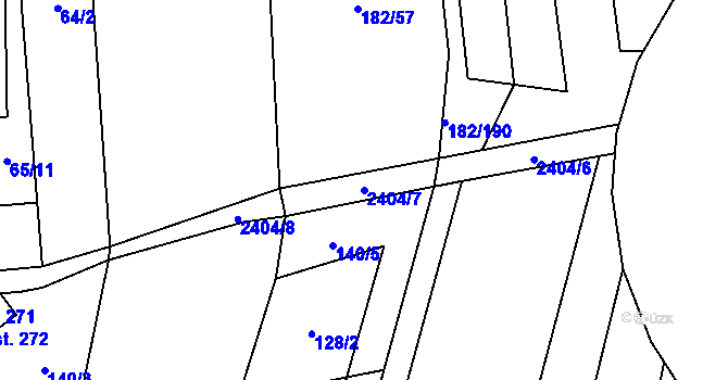 Parcela st. 2404/7 v KÚ Světlík, Katastrální mapa
