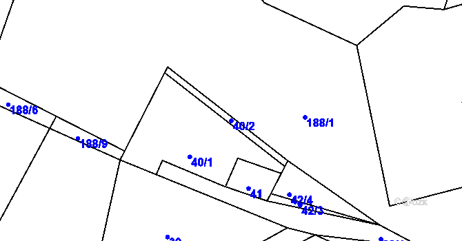Parcela st. 40/2 v KÚ Cikháj, Katastrální mapa