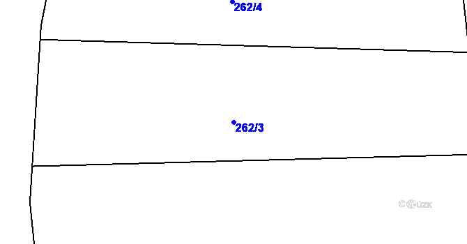 Parcela st. 262/3 v KÚ Cikháj, Katastrální mapa