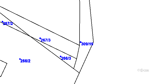 Parcela st. 309/19 v KÚ Cikháj, Katastrální mapa