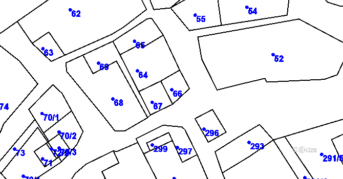 Parcela st. 66 v KÚ Světnov, Katastrální mapa