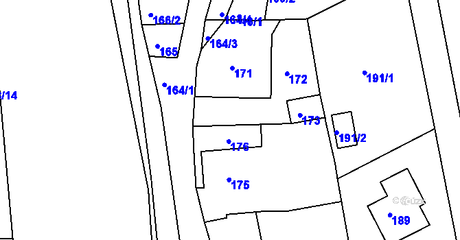 Parcela st. 174 v KÚ Světnov, Katastrální mapa