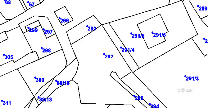 Parcela st. 292 v KÚ Světnov, Katastrální mapa