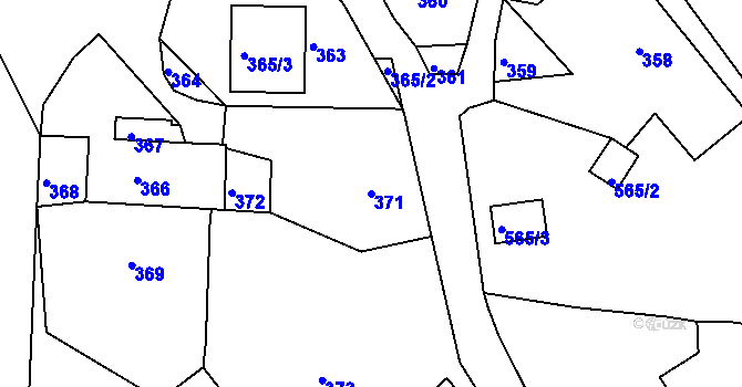 Parcela st. 371 v KÚ Světnov, Katastrální mapa