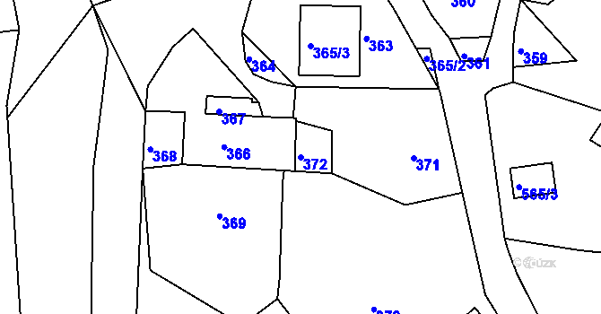 Parcela st. 372 v KÚ Světnov, Katastrální mapa
