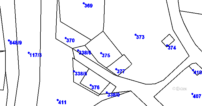 Parcela st. 375 v KÚ Světnov, Katastrální mapa