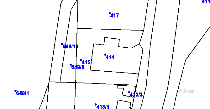 Parcela st. 414 v KÚ Světnov, Katastrální mapa