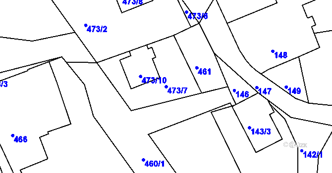 Parcela st. 473/7 v KÚ Světnov, Katastrální mapa