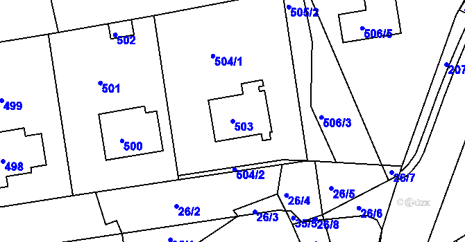 Parcela st. 503 v KÚ Světnov, Katastrální mapa