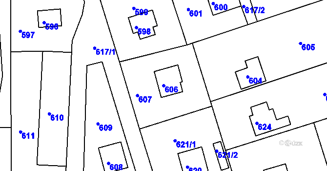 Parcela st. 606 v KÚ Světnov, Katastrální mapa