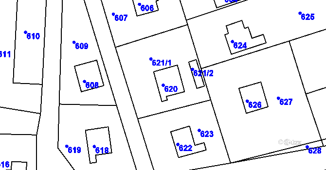 Parcela st. 620 v KÚ Světnov, Katastrální mapa