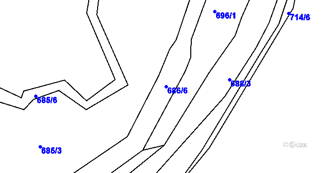 Parcela st. 686/6 v KÚ Světnov, Katastrální mapa