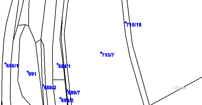 Parcela st. 715/7 v KÚ Světnov, Katastrální mapa