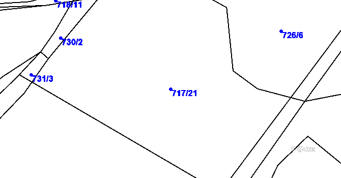 Parcela st. 717/21 v KÚ Světnov, Katastrální mapa