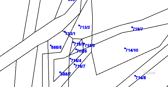 Parcela st. 718/2 v KÚ Světnov, Katastrální mapa