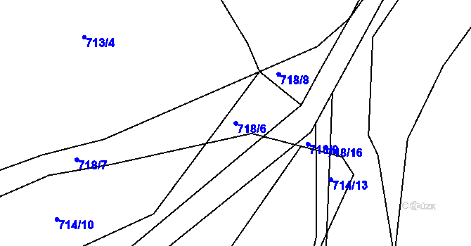 Parcela st. 718/6 v KÚ Světnov, Katastrální mapa