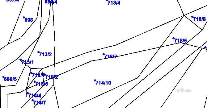 Parcela st. 718/7 v KÚ Světnov, Katastrální mapa