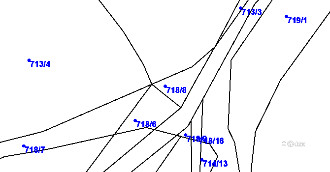 Parcela st. 718/8 v KÚ Světnov, Katastrální mapa