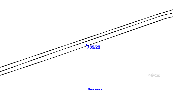 Parcela st. 735/22 v KÚ Světnov, Katastrální mapa